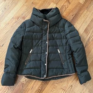 Latte Black hunter green puffer jacket